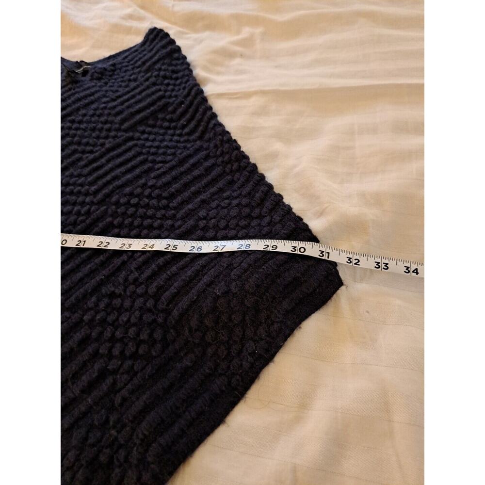 C15 International Concepts Sweater Poncho Size L/XL Navy Blue Geometric - Picture 3 of 6